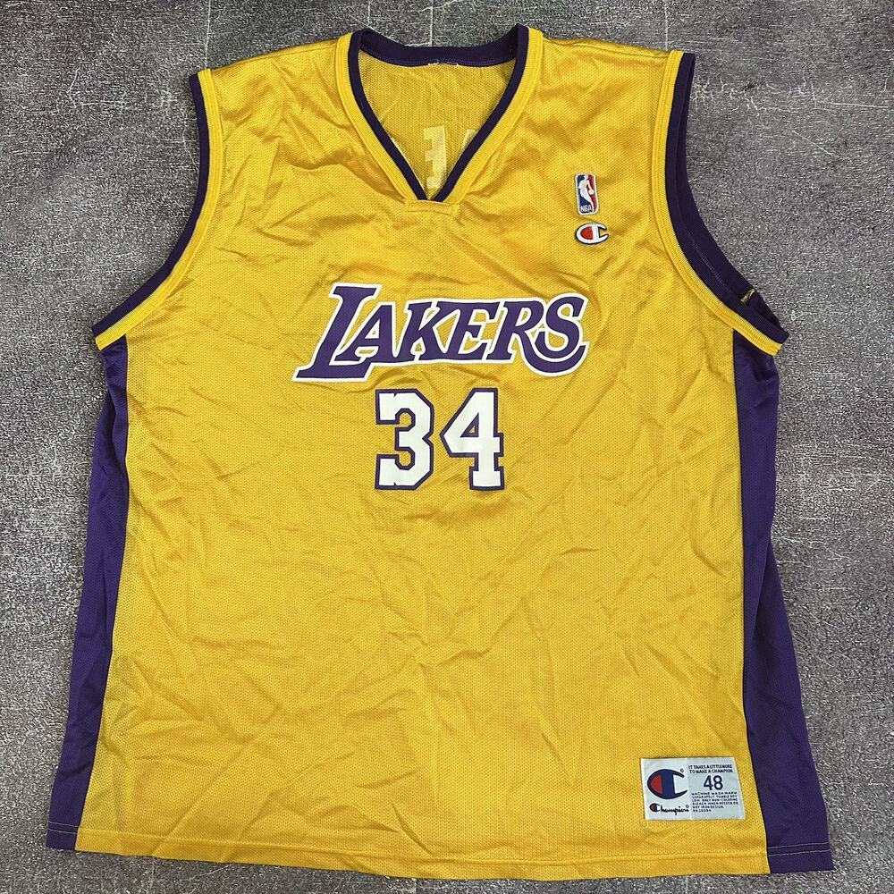 Men's Vintage 90's Champion Los Angeles LA Lakers Shaquille O'Neal Jersey Sz 48